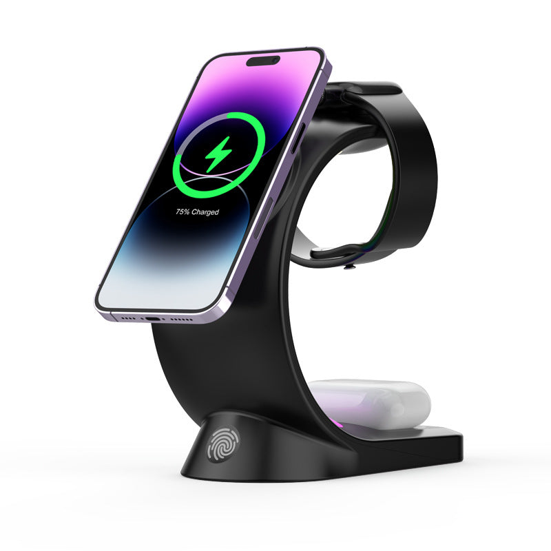 New Three-in-one Wireless Charger For Apple Magsafe Magnetic Wireless Fast Charging Desktop Vertical Stand New Three-in-one Wireless Charger For Apple Magsafe Magnetic Wireless Fast Charging Desktop Vertical Stand